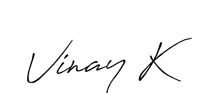 It looks lik you need a new signature style for name Vinay K. Design unique handwritten (Antro_Vectra_Bolder) signature with our free signature maker in just a few clicks. Vinay K signature style 7 images and pictures png