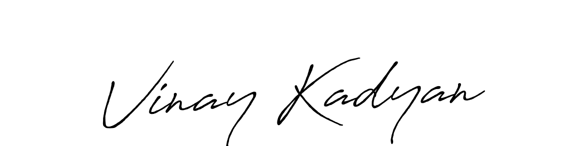 Create a beautiful signature design for name Vinay Kadyan. With this signature (Antro_Vectra_Bolder) fonts, you can make a handwritten signature for free. Vinay Kadyan signature style 7 images and pictures png