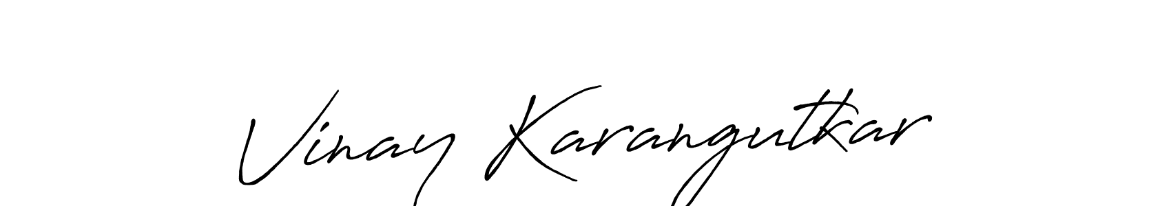 How to make Vinay Karangutkar signature? Antro_Vectra_Bolder is a professional autograph style. Create handwritten signature for Vinay Karangutkar name. Vinay Karangutkar signature style 7 images and pictures png