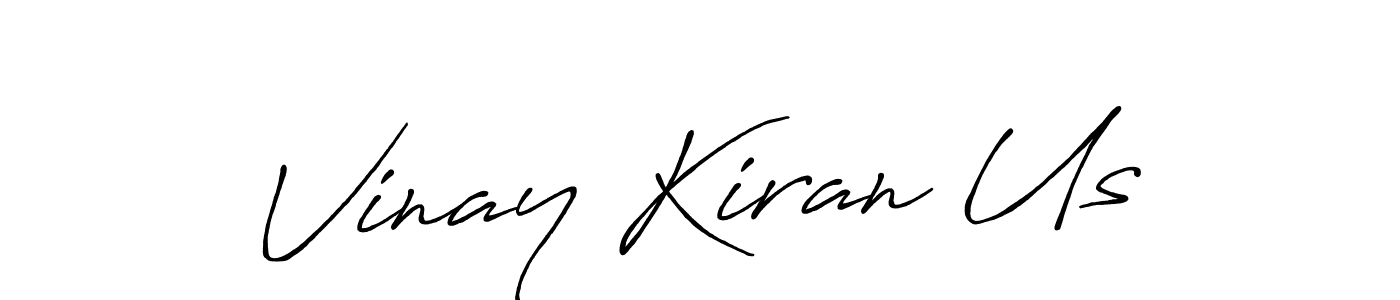How to make Vinay Kiran Us name signature. Use Antro_Vectra_Bolder style for creating short signs online. This is the latest handwritten sign. Vinay Kiran Us signature style 7 images and pictures png