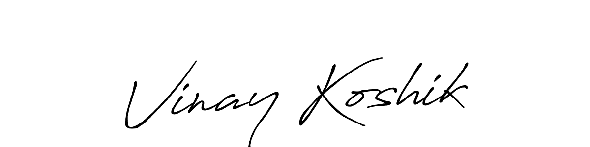 The best way (Antro_Vectra_Bolder) to make a short signature is to pick only two or three words in your name. The name Vinay Koshik include a total of six letters. For converting this name. Vinay Koshik signature style 7 images and pictures png