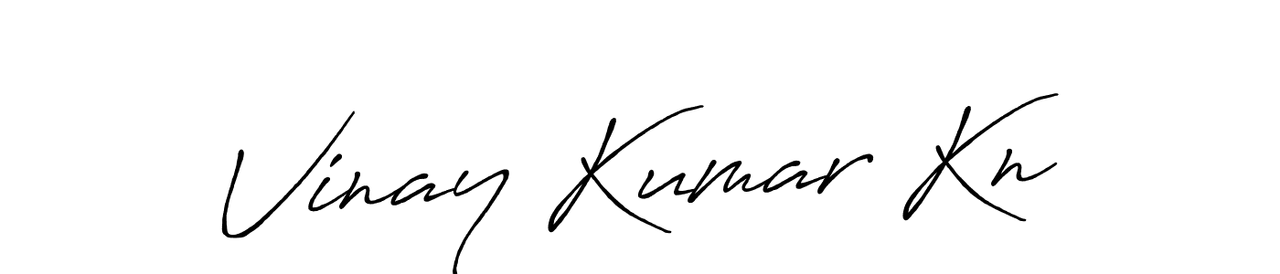 Make a beautiful signature design for name Vinay Kumar Kn. With this signature (Antro_Vectra_Bolder) style, you can create a handwritten signature for free. Vinay Kumar Kn signature style 7 images and pictures png