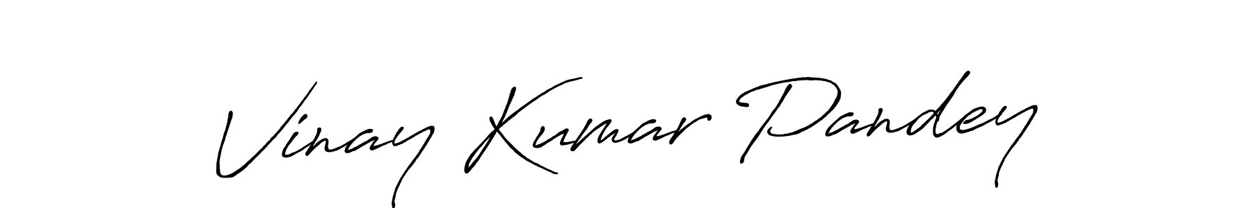 Make a beautiful signature design for name Vinay Kumar Pandey. With this signature (Antro_Vectra_Bolder) style, you can create a handwritten signature for free. Vinay Kumar Pandey signature style 7 images and pictures png