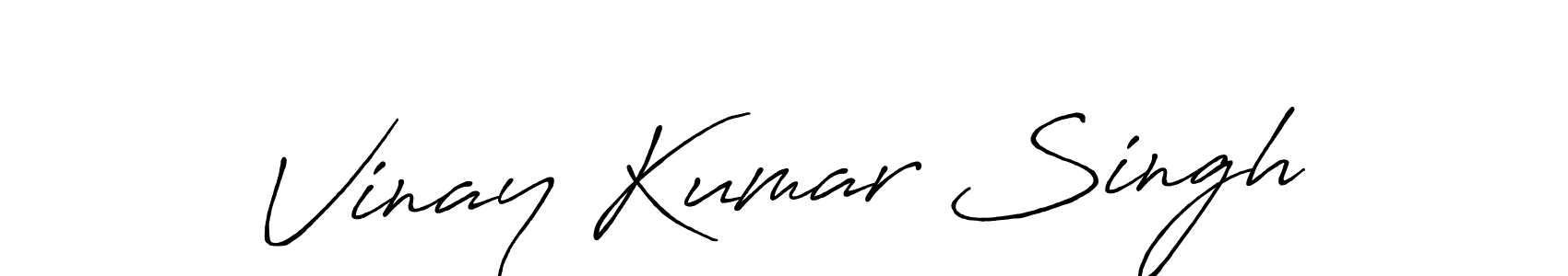 Create a beautiful signature design for name Vinay Kumar Singh. With this signature (Antro_Vectra_Bolder) fonts, you can make a handwritten signature for free. Vinay Kumar Singh signature style 7 images and pictures png