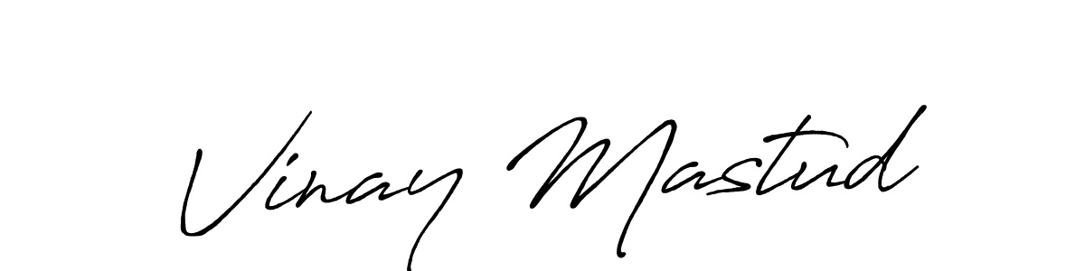 Create a beautiful signature design for name Vinay Mastud. With this signature (Antro_Vectra_Bolder) fonts, you can make a handwritten signature for free. Vinay Mastud signature style 7 images and pictures png