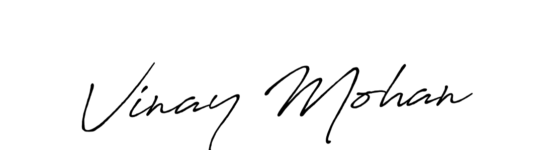 Vinay Mohan stylish signature style. Best Handwritten Sign (Antro_Vectra_Bolder) for my name. Handwritten Signature Collection Ideas for my name Vinay Mohan. Vinay Mohan signature style 7 images and pictures png