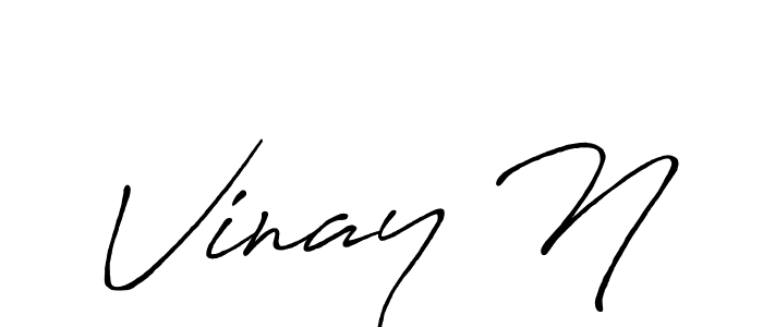 Use a signature maker to create a handwritten signature online. With this signature software, you can design (Antro_Vectra_Bolder) your own signature for name Vinay N. Vinay N signature style 7 images and pictures png