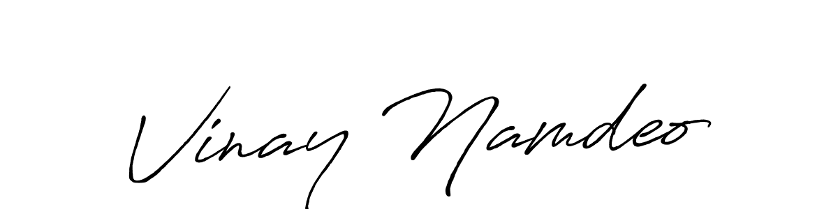 Similarly Antro_Vectra_Bolder is the best handwritten signature design. Signature creator online .You can use it as an online autograph creator for name Vinay Namdeo. Vinay Namdeo signature style 7 images and pictures png