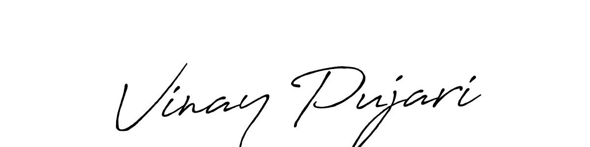 How to make Vinay Pujari signature? Antro_Vectra_Bolder is a professional autograph style. Create handwritten signature for Vinay Pujari name. Vinay Pujari signature style 7 images and pictures png