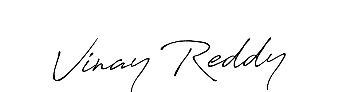 How to make Vinay Reddy name signature. Use Antro_Vectra_Bolder style for creating short signs online. This is the latest handwritten sign. Vinay Reddy signature style 7 images and pictures png