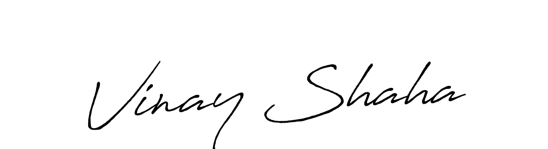 Make a beautiful signature design for name Vinay Shaha. With this signature (Antro_Vectra_Bolder) style, you can create a handwritten signature for free. Vinay Shaha signature style 7 images and pictures png