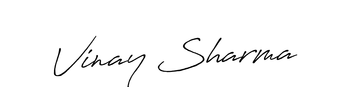 How to make Vinay Sharma signature? Antro_Vectra_Bolder is a professional autograph style. Create handwritten signature for Vinay Sharma name. Vinay Sharma signature style 7 images and pictures png