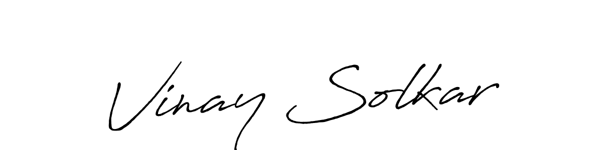 Make a beautiful signature design for name Vinay Solkar. With this signature (Antro_Vectra_Bolder) style, you can create a handwritten signature for free. Vinay Solkar signature style 7 images and pictures png