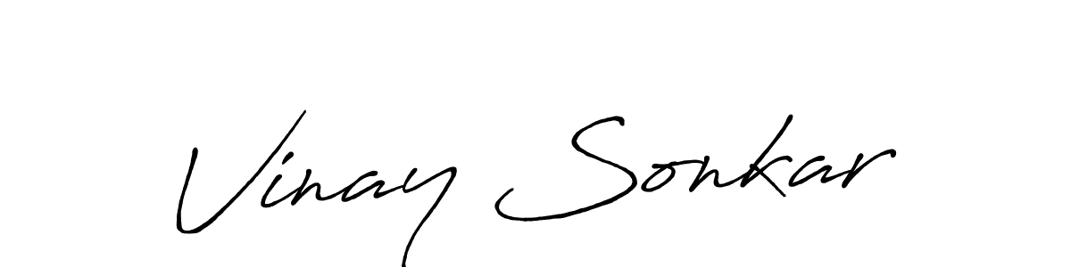 Antro_Vectra_Bolder is a professional signature style that is perfect for those who want to add a touch of class to their signature. It is also a great choice for those who want to make their signature more unique. Get Vinay Sonkar name to fancy signature for free. Vinay Sonkar signature style 7 images and pictures png