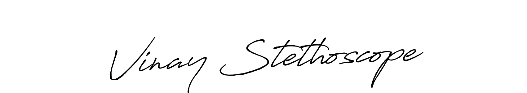 Antro_Vectra_Bolder is a professional signature style that is perfect for those who want to add a touch of class to their signature. It is also a great choice for those who want to make their signature more unique. Get Vinay Stethoscope name to fancy signature for free. Vinay Stethoscope signature style 7 images and pictures png