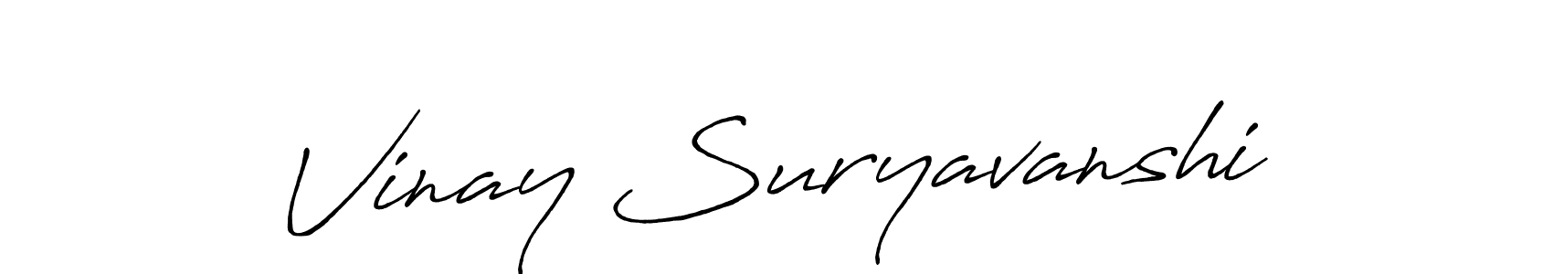 Vinay Suryavanshi stylish signature style. Best Handwritten Sign (Antro_Vectra_Bolder) for my name. Handwritten Signature Collection Ideas for my name Vinay Suryavanshi. Vinay Suryavanshi signature style 7 images and pictures png