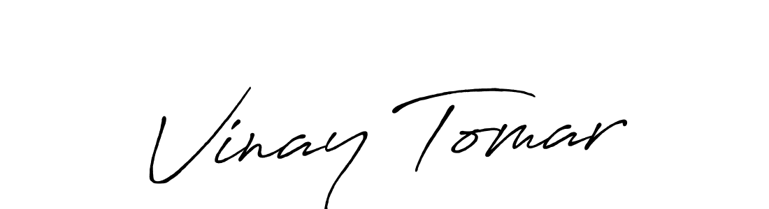 Make a beautiful signature design for name Vinay Tomar. With this signature (Antro_Vectra_Bolder) style, you can create a handwritten signature for free. Vinay Tomar signature style 7 images and pictures png