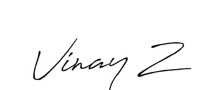 Make a beautiful signature design for name Vinay Z. With this signature (Antro_Vectra_Bolder) style, you can create a handwritten signature for free. Vinay Z signature style 7 images and pictures png