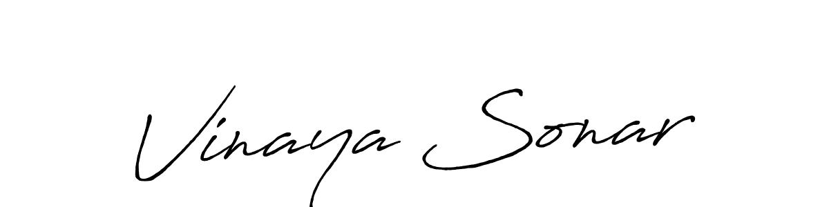 Vinaya Sonar stylish signature style. Best Handwritten Sign (Antro_Vectra_Bolder) for my name. Handwritten Signature Collection Ideas for my name Vinaya Sonar. Vinaya Sonar signature style 7 images and pictures png