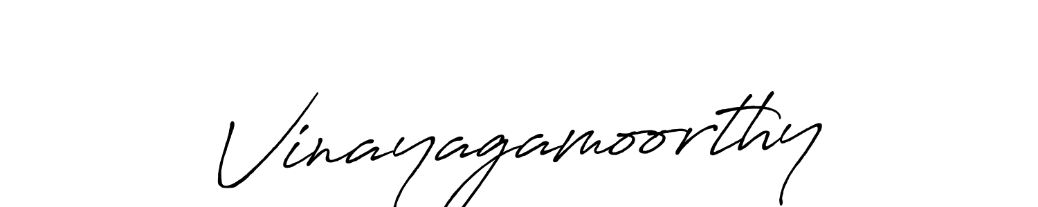 Create a beautiful signature design for name Vinayagamoorthy. With this signature (Antro_Vectra_Bolder) fonts, you can make a handwritten signature for free. Vinayagamoorthy signature style 7 images and pictures png