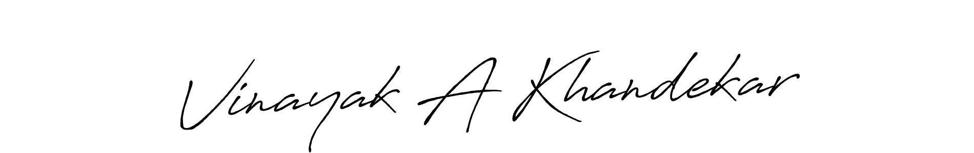 Vinayak A Khandekar stylish signature style. Best Handwritten Sign (Antro_Vectra_Bolder) for my name. Handwritten Signature Collection Ideas for my name Vinayak A Khandekar. Vinayak A Khandekar signature style 7 images and pictures png