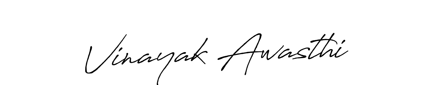 Design your own signature with our free online signature maker. With this signature software, you can create a handwritten (Antro_Vectra_Bolder) signature for name Vinayak Awasthi. Vinayak Awasthi signature style 7 images and pictures png
