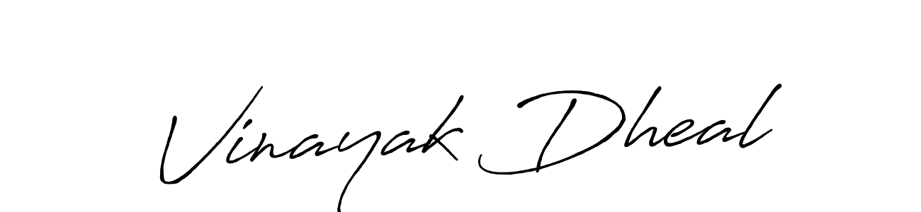 Make a beautiful signature design for name Vinayak Dheal. With this signature (Antro_Vectra_Bolder) style, you can create a handwritten signature for free. Vinayak Dheal signature style 7 images and pictures png