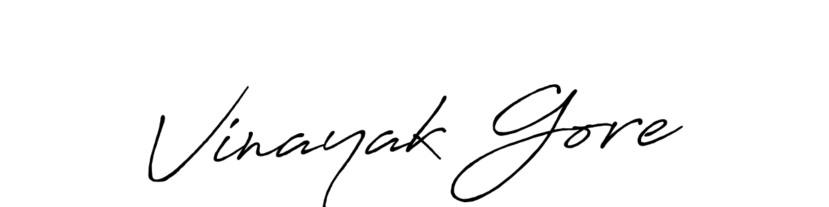 Vinayak Gore stylish signature style. Best Handwritten Sign (Antro_Vectra_Bolder) for my name. Handwritten Signature Collection Ideas for my name Vinayak Gore. Vinayak Gore signature style 7 images and pictures png