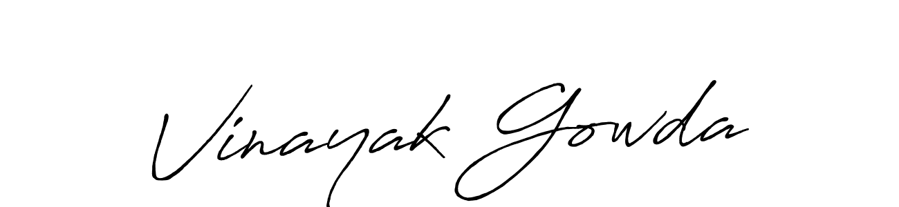 Make a beautiful signature design for name Vinayak Gowda. With this signature (Antro_Vectra_Bolder) style, you can create a handwritten signature for free. Vinayak Gowda signature style 7 images and pictures png