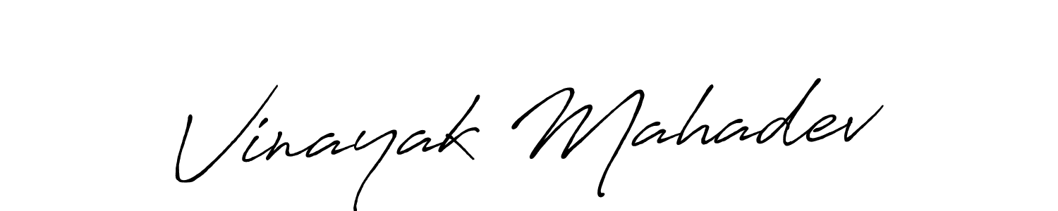 Also we have Vinayak Mahadev name is the best signature style. Create professional handwritten signature collection using Antro_Vectra_Bolder autograph style. Vinayak Mahadev signature style 7 images and pictures png