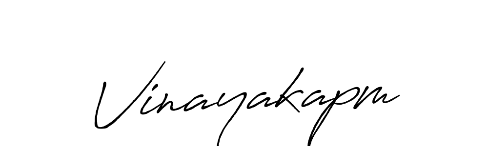 Use a signature maker to create a handwritten signature online. With this signature software, you can design (Antro_Vectra_Bolder) your own signature for name Vinayakapm. Vinayakapm signature style 7 images and pictures png