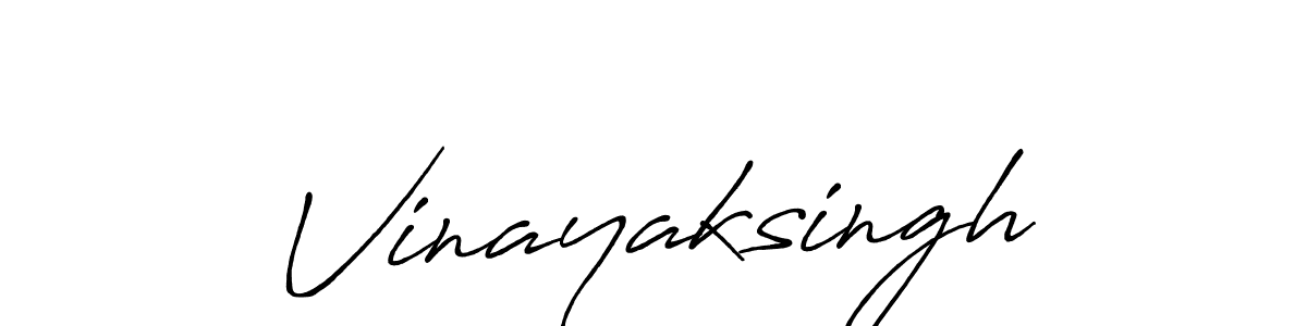 Create a beautiful signature design for name Vinayaksingh. With this signature (Antro_Vectra_Bolder) fonts, you can make a handwritten signature for free. Vinayaksingh signature style 7 images and pictures png