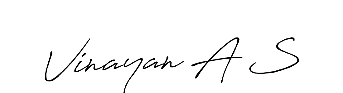 Create a beautiful signature design for name Vinayan A S. With this signature (Antro_Vectra_Bolder) fonts, you can make a handwritten signature for free. Vinayan A S signature style 7 images and pictures png