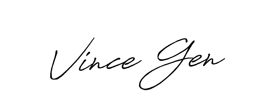 Design your own signature with our free online signature maker. With this signature software, you can create a handwritten (Antro_Vectra_Bolder) signature for name Vince Gen. Vince Gen signature style 7 images and pictures png