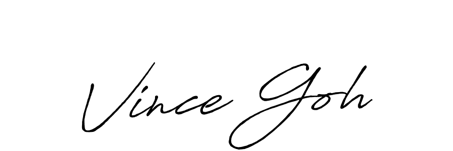 Use a signature maker to create a handwritten signature online. With this signature software, you can design (Antro_Vectra_Bolder) your own signature for name Vince Goh. Vince Goh signature style 7 images and pictures png