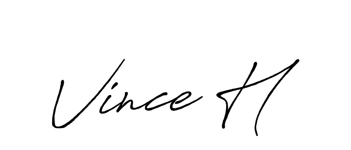 It looks lik you need a new signature style for name Vince H. Design unique handwritten (Antro_Vectra_Bolder) signature with our free signature maker in just a few clicks. Vince H signature style 7 images and pictures png