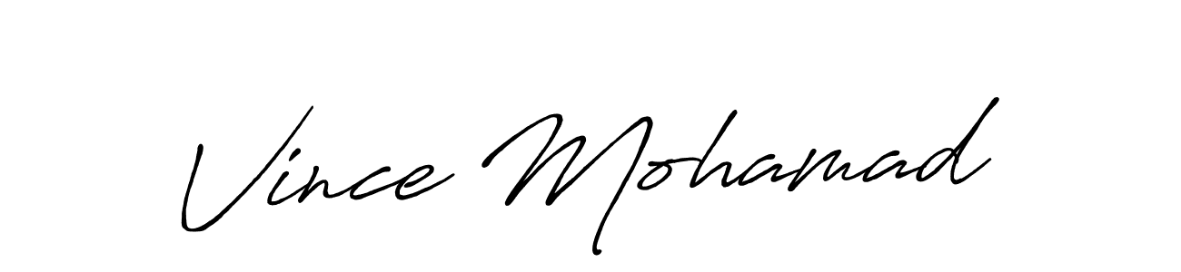 Design your own signature with our free online signature maker. With this signature software, you can create a handwritten (Antro_Vectra_Bolder) signature for name Vince Mohamad. Vince Mohamad signature style 7 images and pictures png