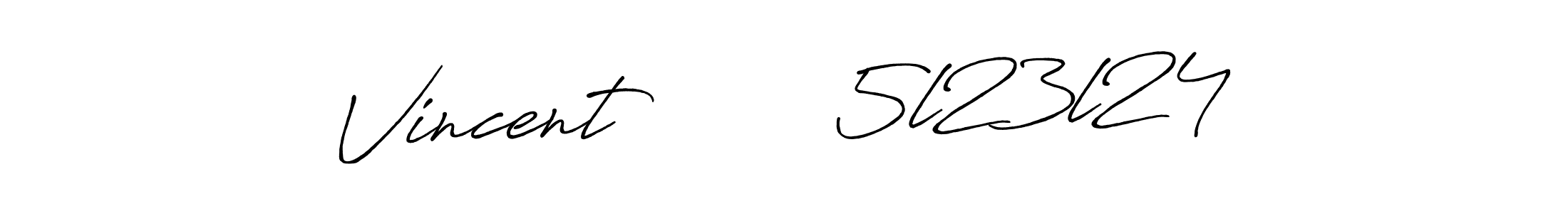 The best way (Antro_Vectra_Bolder) to make a short signature is to pick only two or three words in your name. The name Vincent        5l23l24 include a total of six letters. For converting this name. Vincent        5l23l24 signature style 7 images and pictures png