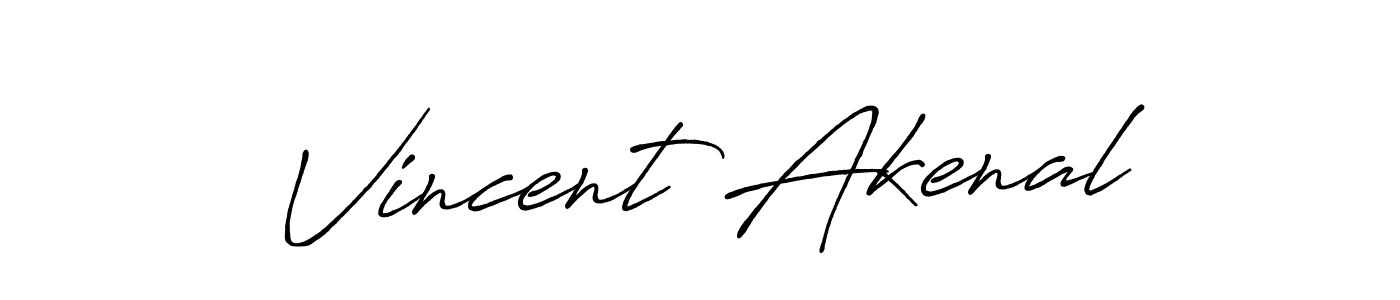 Create a beautiful signature design for name Vincent Akenal. With this signature (Antro_Vectra_Bolder) fonts, you can make a handwritten signature for free. Vincent Akenal signature style 7 images and pictures png