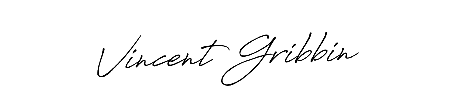 Vincent Gribbin stylish signature style. Best Handwritten Sign (Antro_Vectra_Bolder) for my name. Handwritten Signature Collection Ideas for my name Vincent Gribbin. Vincent Gribbin signature style 7 images and pictures png