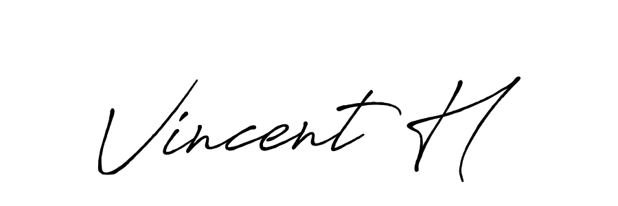 Similarly Antro_Vectra_Bolder is the best handwritten signature design. Signature creator online .You can use it as an online autograph creator for name Vincent H. Vincent H signature style 7 images and pictures png