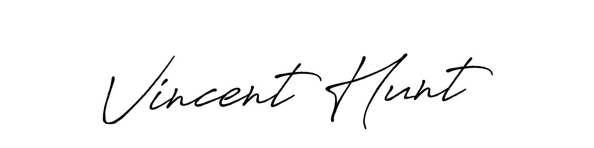 Make a beautiful signature design for name Vincent Hunt. With this signature (Antro_Vectra_Bolder) style, you can create a handwritten signature for free. Vincent Hunt signature style 7 images and pictures png