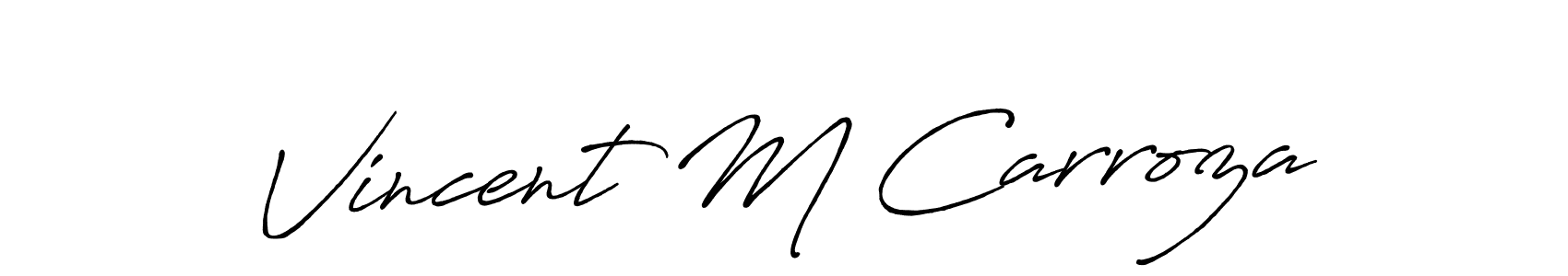 Create a beautiful signature design for name Vincent M Carroza. With this signature (Antro_Vectra_Bolder) fonts, you can make a handwritten signature for free. Vincent M Carroza signature style 7 images and pictures png