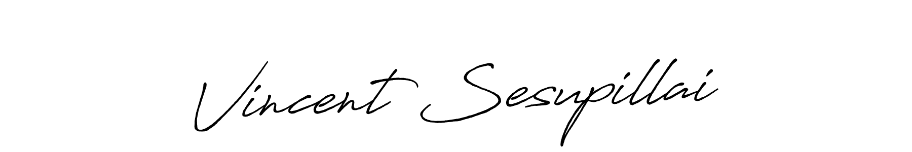 Create a beautiful signature design for name Vincent Sesupillai. With this signature (Antro_Vectra_Bolder) fonts, you can make a handwritten signature for free. Vincent Sesupillai signature style 7 images and pictures png
