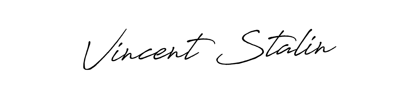 Vincent Stalin stylish signature style. Best Handwritten Sign (Antro_Vectra_Bolder) for my name. Handwritten Signature Collection Ideas for my name Vincent Stalin. Vincent Stalin signature style 7 images and pictures png