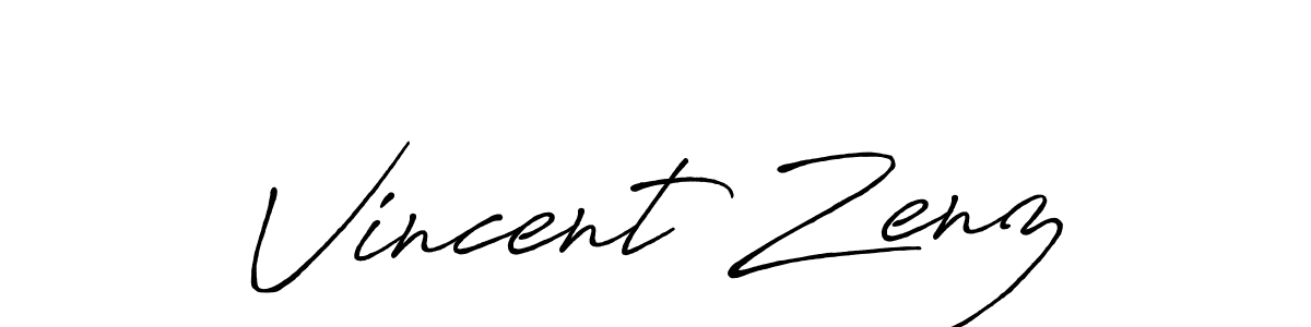 Vincent Zenz stylish signature style. Best Handwritten Sign (Antro_Vectra_Bolder) for my name. Handwritten Signature Collection Ideas for my name Vincent Zenz. Vincent Zenz signature style 7 images and pictures png