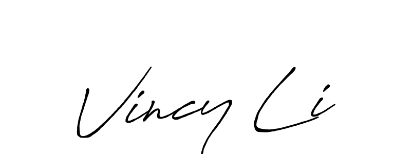 Antro_Vectra_Bolder is a professional signature style that is perfect for those who want to add a touch of class to their signature. It is also a great choice for those who want to make their signature more unique. Get Vincy Li name to fancy signature for free. Vincy Li signature style 7 images and pictures png