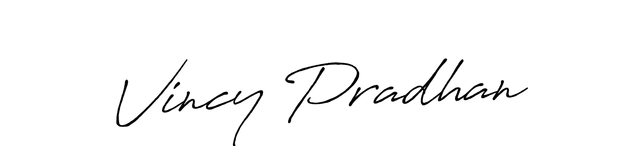 Design your own signature with our free online signature maker. With this signature software, you can create a handwritten (Antro_Vectra_Bolder) signature for name Vincy Pradhan. Vincy Pradhan signature style 7 images and pictures png