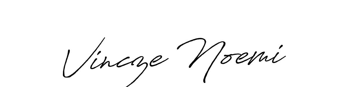 This is the best signature style for the Vincze Noemi name. Also you like these signature font (Antro_Vectra_Bolder). Mix name signature. Vincze Noemi signature style 7 images and pictures png