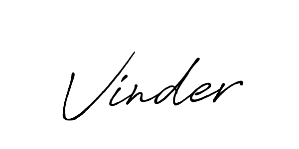 Make a beautiful signature design for name Vinder. With this signature (Antro_Vectra_Bolder) style, you can create a handwritten signature for free. Vinder signature style 7 images and pictures png